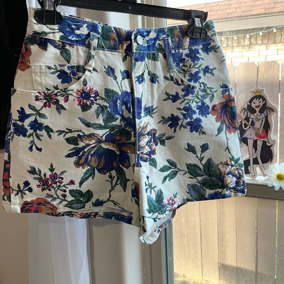 90s Vintage Breaker jeans sportswear floral high waist shorts - Picture 15 of 17